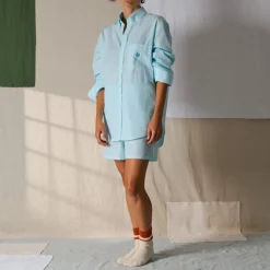 Femme G01 Chemises|Chemises-Merci - Chemise Basile - Turquoise