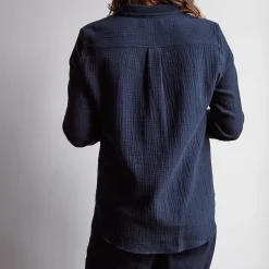Femme J01 Chemises-Merci - Chemise en gaze de coton - Marine