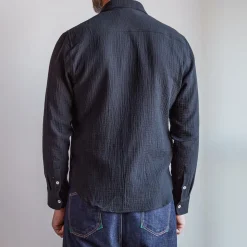 Homme MERCI Chemises-- Chemise Gaspard en gaze de coton - Gris Foncé