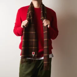 Femme JE01 Maison De Campagne|L'esprit Merci-Merci - Echarpe en cachemire Harry - Carreaux Bordeaux