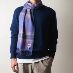 Femme JE01 Maison De Campagne|Foulards & Echarpes-Merci - Echarpe en cachemire Harry - Carreaux Violet