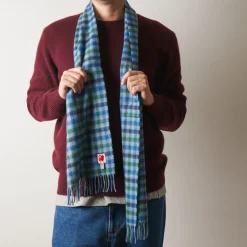 Femme JE01 Maison De Campagne|Foulards & Echarpes-Merci - Echarpe en cachemire Harry - Vichy Bleu