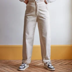 Femme MERCI Pantalons-- Pantalon en coton - Craie