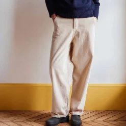 Femme MERCI Pantalons-- Pantalon en velours côtelé - Écru