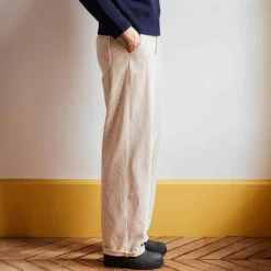 Femme MERCI Pantalons-- Pantalon en velours côtelé - Écru