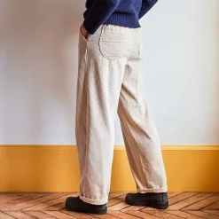 Femme MERCI Pantalons-- Pantalon en velours côtelé - Écru