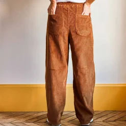 Femme MERCI Pantalons-- Pantalon en velours côtelé - Camel