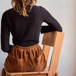 Femme MERCI Pantalons-- Pantalon en velours côtelé - Camel