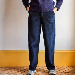 Femme MERCI Pantalons-- Pantalon en velours côtelé - Bleu Marine