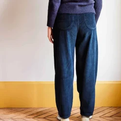 Femme MERCI Pantalons-- Pantalon en velours côtelé - Bleu Marine