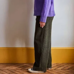 Femme MERCI Pantalons-- Pantalon en velours côtelé - Kaki