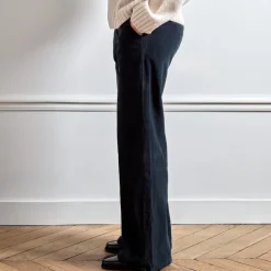 Femme J01 L'esprit Merci|Pantalons-Merci - Pantalon en velours Dalida - Noir