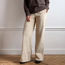 Femme J01 L'esprit Merci|Pantalons-Merci - Pantalon en velours Dalida - Crème