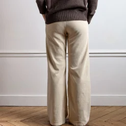 Femme J01 L'esprit Merci|Pantalons-Merci - Pantalon en velours Dalida - Crème