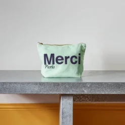 Femme V01 Trousses De Toilette|Pochettes-Merci - Pochette en coton - Mint & Bleu