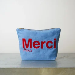 Femme V01 Trousses De Toilette|Pochettes-Merci - Pochette en coton - Bleu & Rouge
