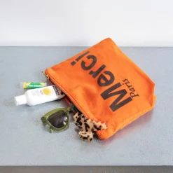 Femme V01 Trousses De Toilette|Pochettes-Merci - Pochette en coton - Orange & Marron