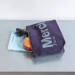 Femme V01 Trousses De Toilette|Pochettes-Merci - Pochette en coton - Marine