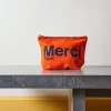 Femme MERCI Trousses De Toilette|Pochettes-- Pochette en coton - Orange & Bleu Marine