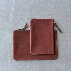 Femme MERCI Trousses De Toilette|Pochettes-- Pochette en daim - Muscat