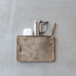 Femme MERCI Trousses De Toilette|Pochettes-- Pochette en daim - Truffle