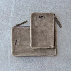Femme MERCI Trousses De Toilette|Pochettes-- Pochette en daim - Truffle
