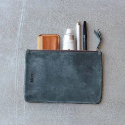 Femme MERCI Trousses De Toilette|Pochettes-- Pochette en daim - Bottle