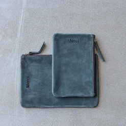 Femme MERCI Trousses De Toilette|Pochettes-- Pochette en daim - Bottle