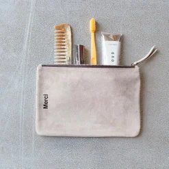 Femme MERCI Trousses De Toilette|Pochettes-- Pochette en daim - Earth