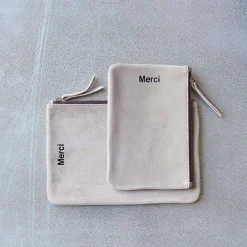 Femme MERCI Trousses De Toilette|Pochettes-- Pochette en daim - Earth