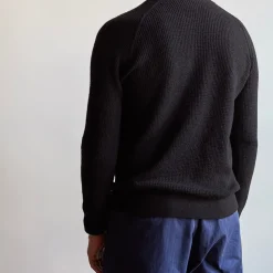 Homme MERCI Mailles-- Pull en laine - Noir Charbon