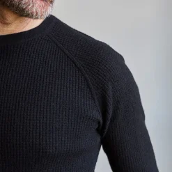 Homme MERCI Mailles-- Pull en laine - Noir Charbon