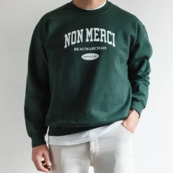 Femme M05 Sweats|Sweats-Merci - Sweat College Non Merci - Vert