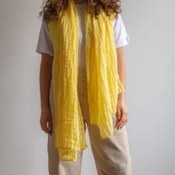 Femme J01 Foulards & Echarpes-Merci - Étole Légère - Jaune