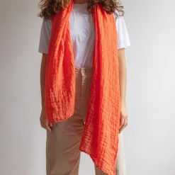 Femme J01 Foulards & Echarpes-Merci - Étole Légère - Orange