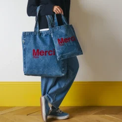 Femme V01 Tote Bags Merci-Merci - Tote Bag en coton - Denim