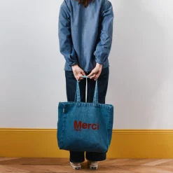 Femme V01 Tote Bags Merci-Merci - Tote Bag en coton - Denim