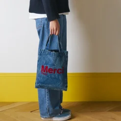 Femme V01 Tote Bags Merci-Merci - Tote Bag en coton - Denim