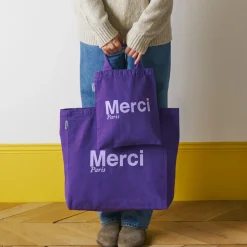 Femme V01 Tote Bags Merci-Merci - Tote Bag en coton - Violet & Lila