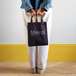 Femme V01 Tote Bags Merci-Merci - Tote Bag en coton - Marine