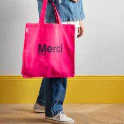 Femme V01 Tote Bags Merci-Merci - Tote Bag en coton - Rose & Marine