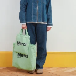 Femme V01 Tote Bags Merci-Merci - Tote Bag en coton - Mint & Bleu