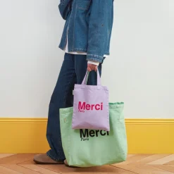 Femme V01 Tote Bags Merci-Merci - Tote Bag en coton - Mint & Bleu