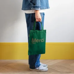 Femme V01 Tote Bags Merci-Merci - Tote Bag en coton - Vert