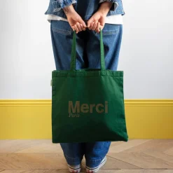 Femme V01 Tote Bags Merci-Merci - Tote Bag en coton - Vert