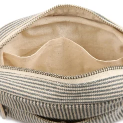 2105 VJ SOURCING Trousses|Écriture-Merci - Trousse en canvas Weekender - Rayures Bleu