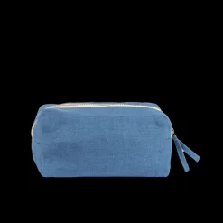 200 LINTEX Écriture|Trousses-Merci - Trousse en lin lavé - Bleu Paros