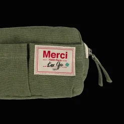 200 LINTEX Trousses|Écriture-Merci - Trousse en lin lavé - Vert Anduze