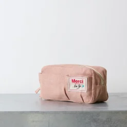 200 LINTEX Trousses|Écriture-Merci - Trousse en lin lavé - Rose d'Argile