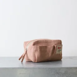 200 LINTEX Trousses|Écriture-Merci - Trousse en lin lavé - Rose d'Argile